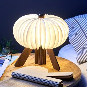 Лампа настільна "R Space Lamp" Gingko G002WT з дерева (горіх) і водостійкою папери Tyvek