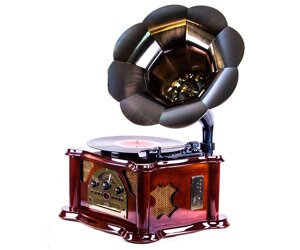Грамофон "Сінатра" DAKLIN 11104-T06 з натурального дерева кольору темної вишні