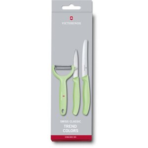 Кухонний набір Victorinox SwissClassic Paring Set 3шт з св. зел. ручкою (2 ножа, овощечистка Tomato and Kiwi) (