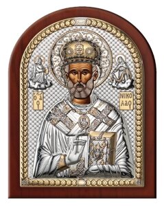 Ікона в сріблі Святий Миколай Чудотворець відкритий лик, розмір 4L ORO - (150 x 200)