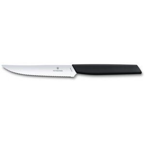 Кухонний ніж Victorinox Swiss Modern Steak&Pizza 12см хвиль. з черн. ручкою Vx69003.12W