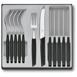 Кухонний набір Victorinox Swiss Modern Table Set 12шт з черн. ручкою (6 ножів tomato, 6 вилок) Vx69093.11W. 12