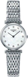 Годинники наручні жіночі LA CLASSIQUE GRANDE DE LONGINES L4.209.4.87.6, кварц, на браслеті, 12 діамантів