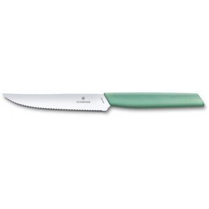 Кухонний ніж Victorinox Swiss Modern Steak&Pizza 12см хвиль. з мятн. ручкою Vx69006.12W41