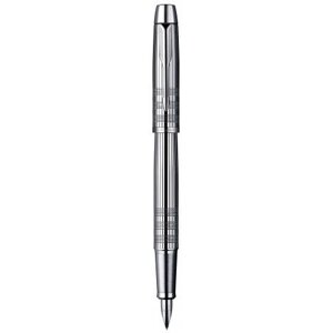 Пір'яна ручка Parker IM Premium Shiny Chrome Chiselled FP 20 412C