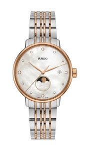 Годинники наручні жіночі RADO COUPOLE CLASSIC DIAMONDS 01.084.3883.4.092/R22883923, фаза Місяця, 4 діаманта