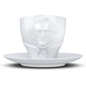 Фарфорова чашка 260 мл з блюдцем серії "ГЕНІЇ" Tassen TASS800301/TR - зображений 3D-портрет Вагнера