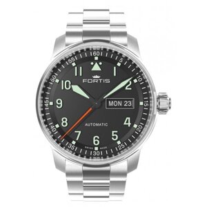 Швейцарские часы наручные мужские FORTIS 704.21.11 M на стальном браслете, механика/автоподзавод