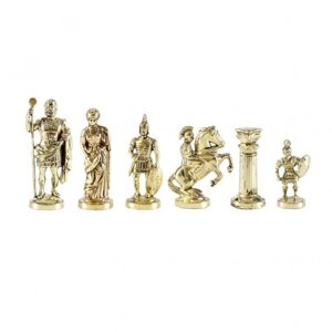 Шахові фігури Manopoulos "Греко-римський період" металеві – золото-срібло – великі (F11)