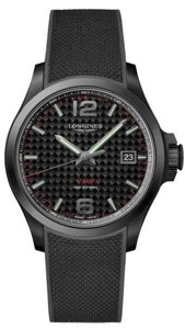 Годинники наручні чоловічі LONGINES CONQUEST V. H. P. L3.726.2.66.9 кварцові, каучуковий ремінець