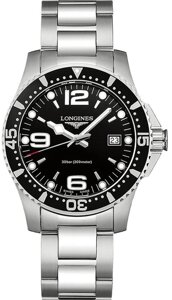 Годинники наручні чоловічі LONGINES HYDROCONQUEST L3.740.4.56.6 кварцові, водостійкі, індикація заряду батареї