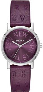 Годинники наручні жіночі DKNY NY2762 кварцові, ремінець з тисненням, фіолетові, США