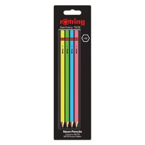 Олівець графітовий Rotring WCP Neon Assorted Colors HB блістер 4шт R2094213