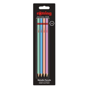 Олівець графітовий Rotring WCP Metallic Assorted Colors HB блістер 4шт R2094214