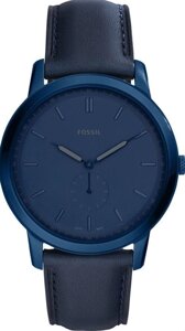 Годинники наручні чоловічі FOSSIL FS5448 кварцові, ремінець з шкіри, сині, США
