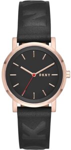 Годинники наручні жіночі DKNY NY2605 кварцові, шкіряний ремінець з логотипом, США