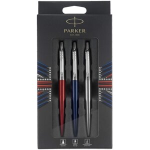 Набір ручок Parker JOTTER 17 Kensington Red CT BP + Royal Blue CT GEL + SS CT PCL в подар. уп. LONDON 16 992bL