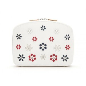 Футляр для аксесуарів "Blossom Travel Zip Jewellery Case White" від WOLF, квітковий декор