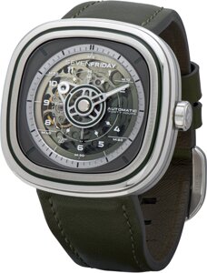 Годинник наручний чоловічий SEVENFRIDAY GREEN T SF-T1/06, Швейцарія (дизайн натхненний кресленнями виробничо-технічного