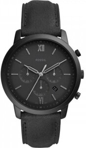 Годинники наручні чоловічі FOSSIL FS5503 кварцові, ремінець з шкіри, чорні, США