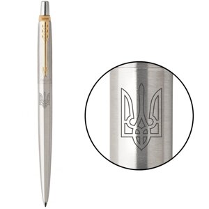 Ручка кулькова Parker JOTTER Stainless Steel GT BP Тризуб прозорий 16032_T010b