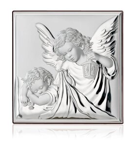Срібна ікона дитячих ангелів 3L (80 х 80)