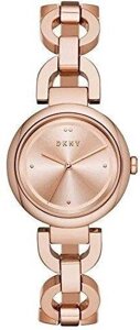 Годинники наручні жіночі DKNY NY2769 кварцові, браслет з букв, колір рожевого золота, США