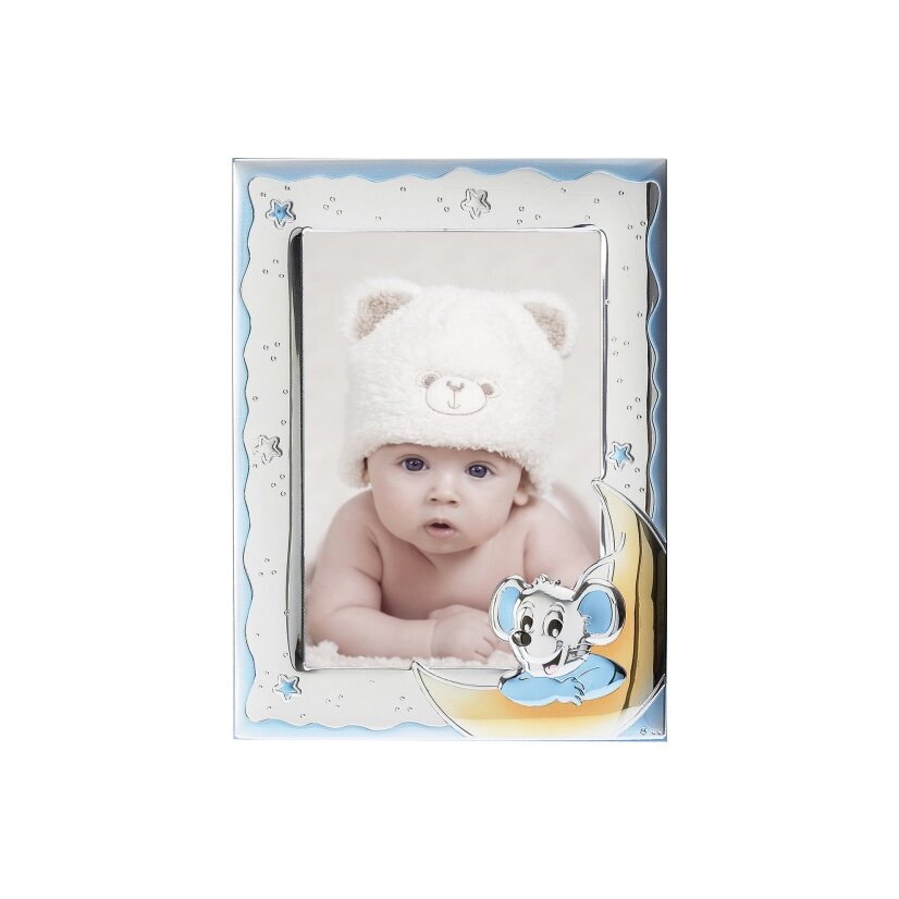 Рамка зі срібла дитяча подарункова для хлопчика Мишка від компанії "Cronos" поза часом - фото 1