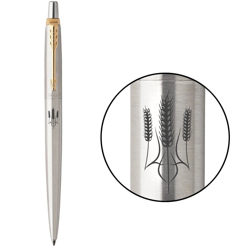 Ручка кулькова Parker JOTTER Stainless Steel GT BP Тризубець із колопів 16032_T059b від компанії "Cronos" поза часом - фото 1