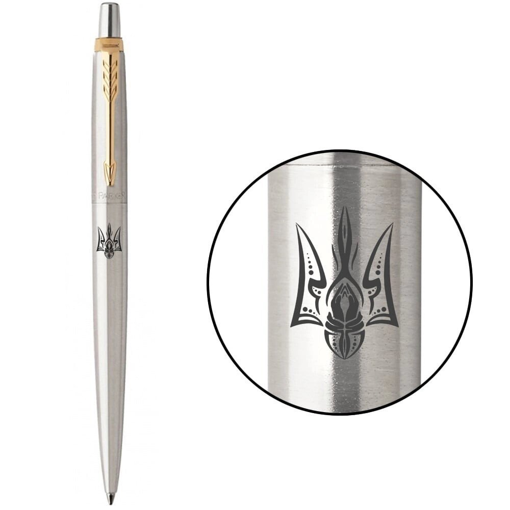 Ручка кулькова Parker JOTTER Stainless Steel GT BP Тризубєктish 16032_T064b від компанії "Cronos" поза часом - фото 1