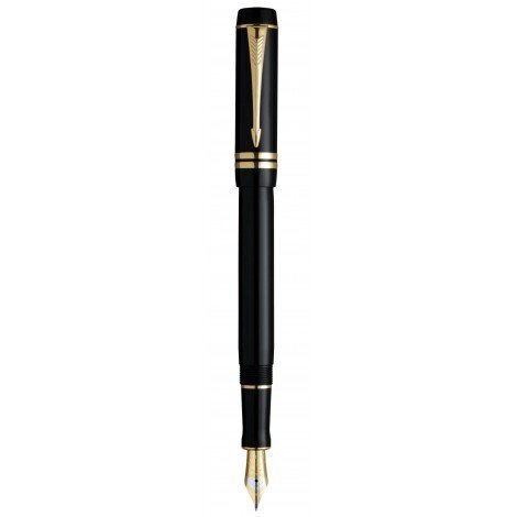 Ручка перова Parker Duofold Black New FP 97 012Ч з золотим пером від компанії "Cronos" поза часом - фото 1