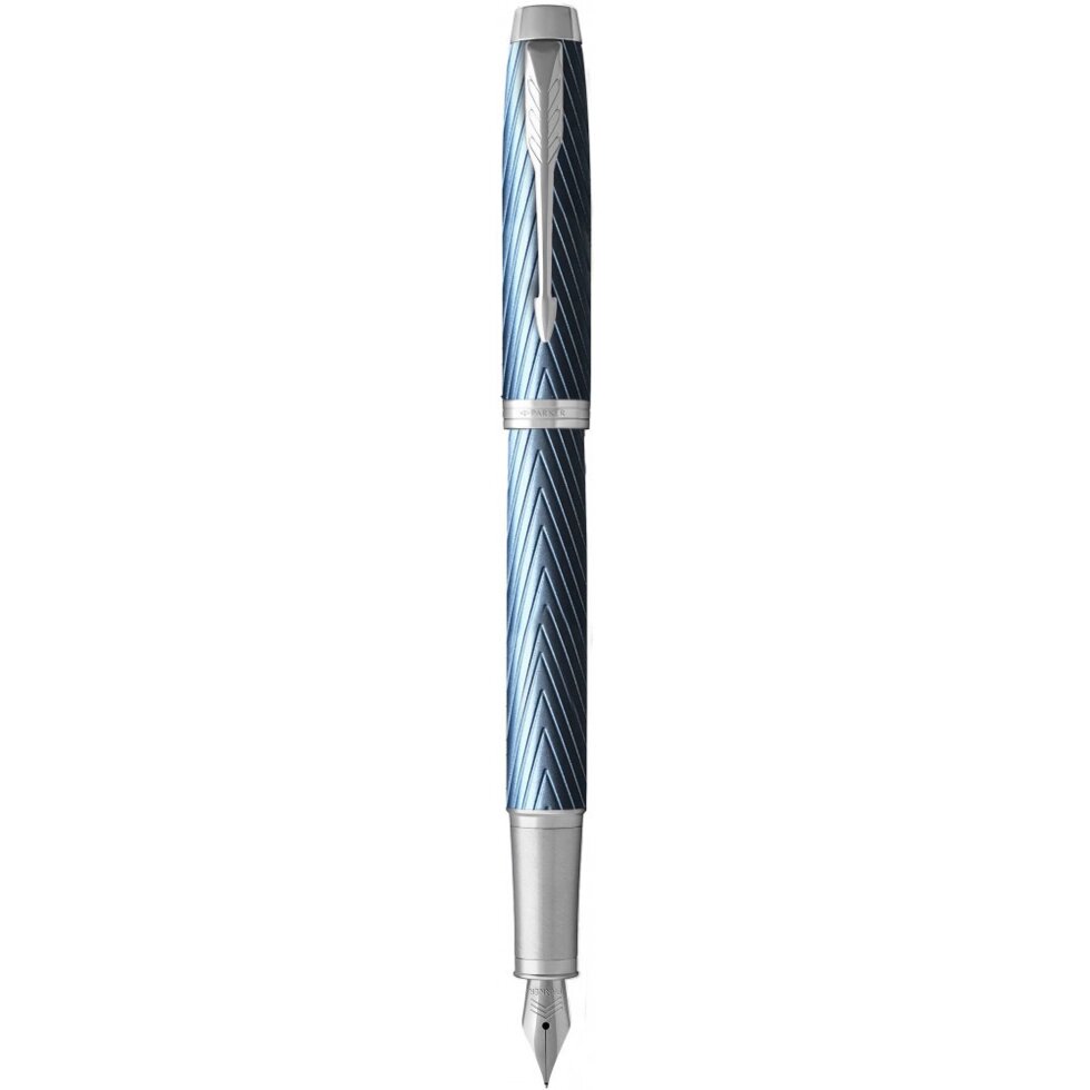 Ручка пір'яна Parker IM 17 Premium Blue Grey CT FP F 24 911 від компанії "Cronos" поза часом - фото 1
