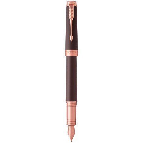 Ручка пір'яна Parker PREMIER 17 Soft Brown PGT FP F 80 211 із золотим пером і рожевою позолотою від компанії "Cronos" поза часом - фото 1