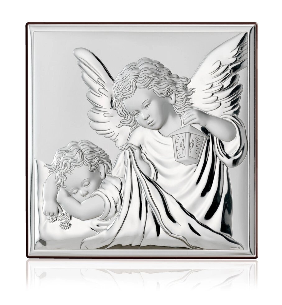 Срібна ікона дитяча Ангели 4L (120 x 120) від компанії "Cronos" поза часом - фото 1