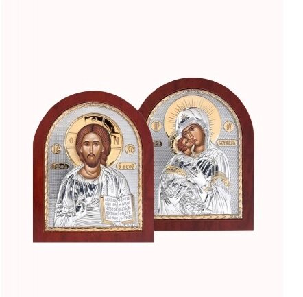 Вінчальна пара Спаситель і Богородиця ЕК3 - (110 х 130) від компанії "Cronos" поза часом - фото 1