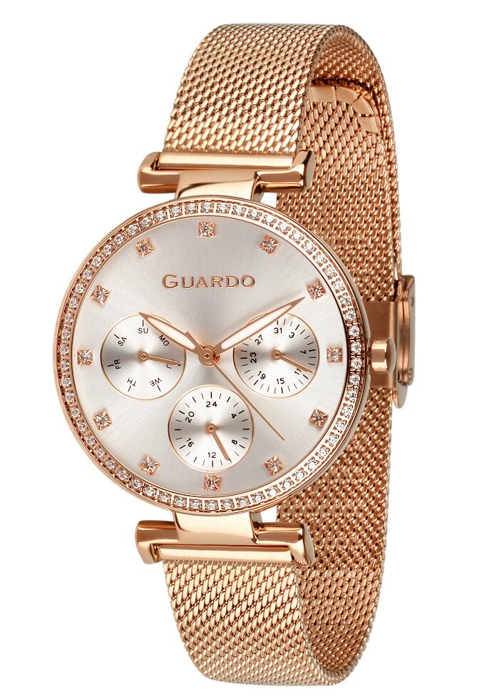 Женские наручные часы Guardo B01652-5 (m. RgW) от компании "Cronos" вне времени - фото 1