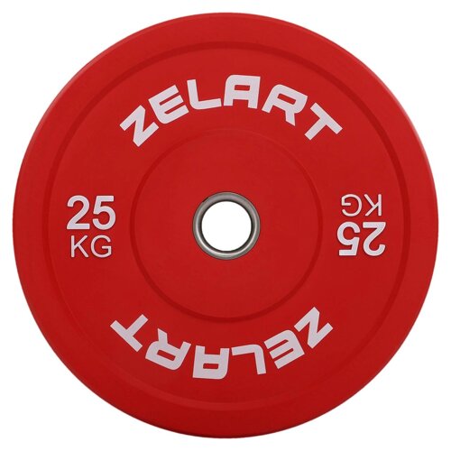 Диски (диски) бамперні для кросфіту гумові d-52мм Zelart TA-7797-25 25 кг червоний