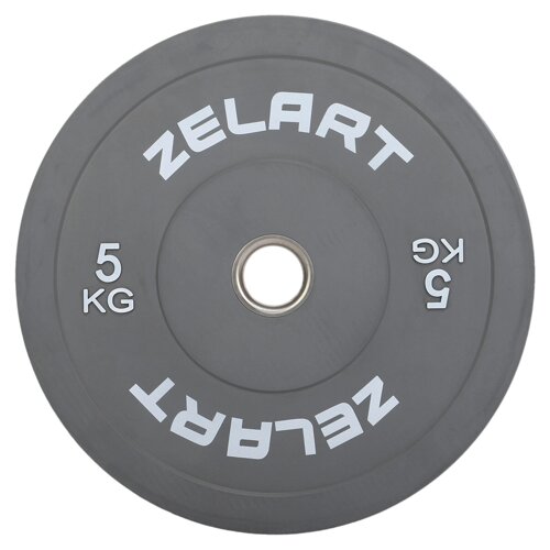 Диски (диски) бамперні для кросфіту гумові d-52мм Zelart TA-7797-5 5кг сірий