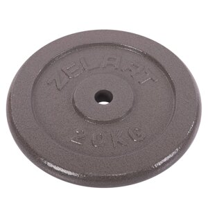 Диски (диски) сталеві d — 30 мм Zelart TA-7789-20 20 кг сірий