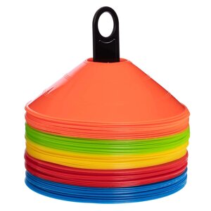 Фішки для розмітки поля на пластиковій підставці Zelart C-4347 50 шт 20 см різнобарвний