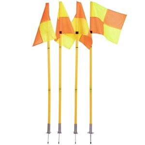 Флаги кутові складані Zelart C-4585 4 шт 1,63м жовтогарячий-жовтий