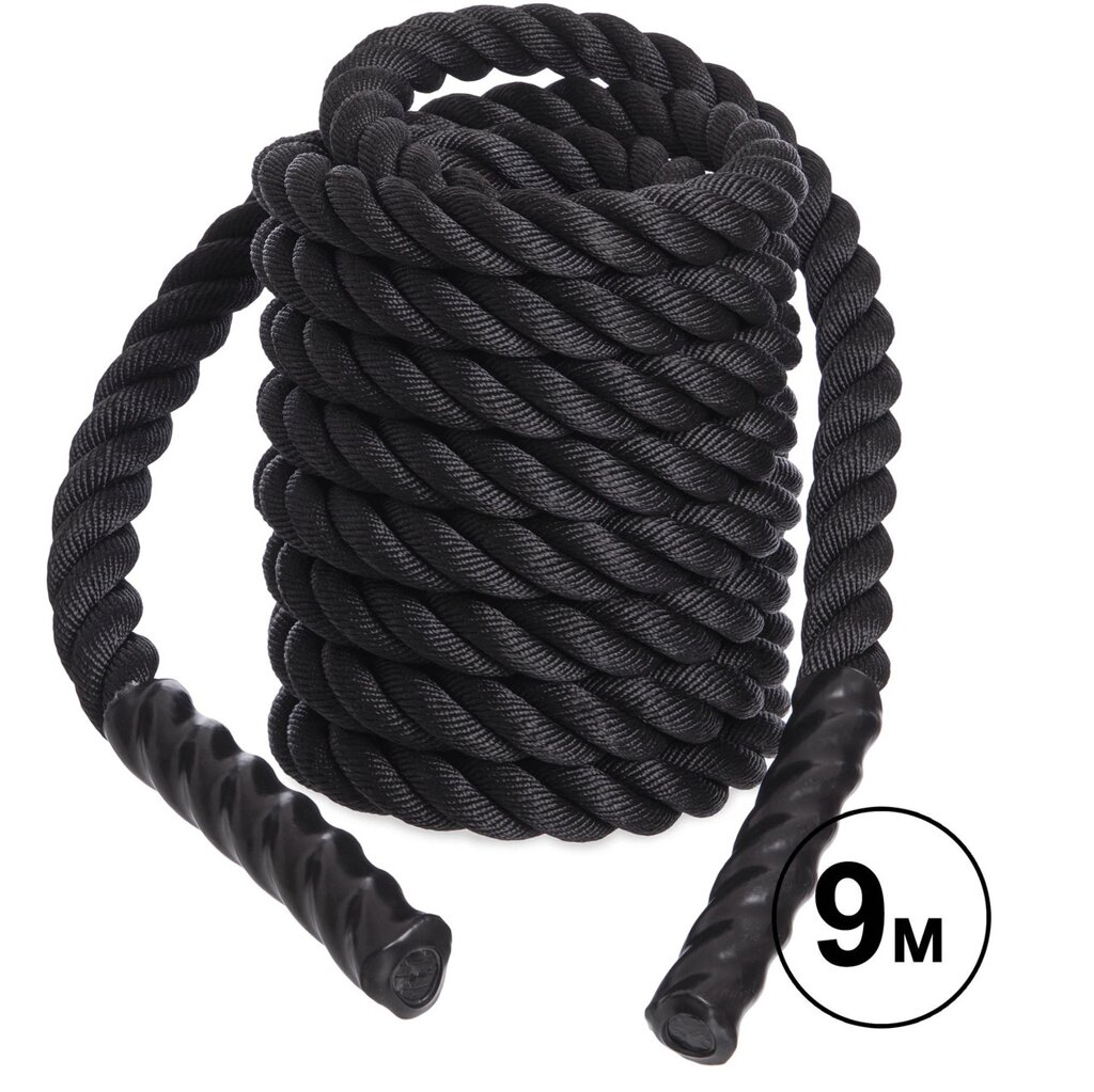 Канат для кросфіту COMBAT BATTLE ROPE Zelart FI-5311-9 9м чорний від компанії DROPT - інтернет-магазин гуртової та роздрібной торгівлі - фото 1