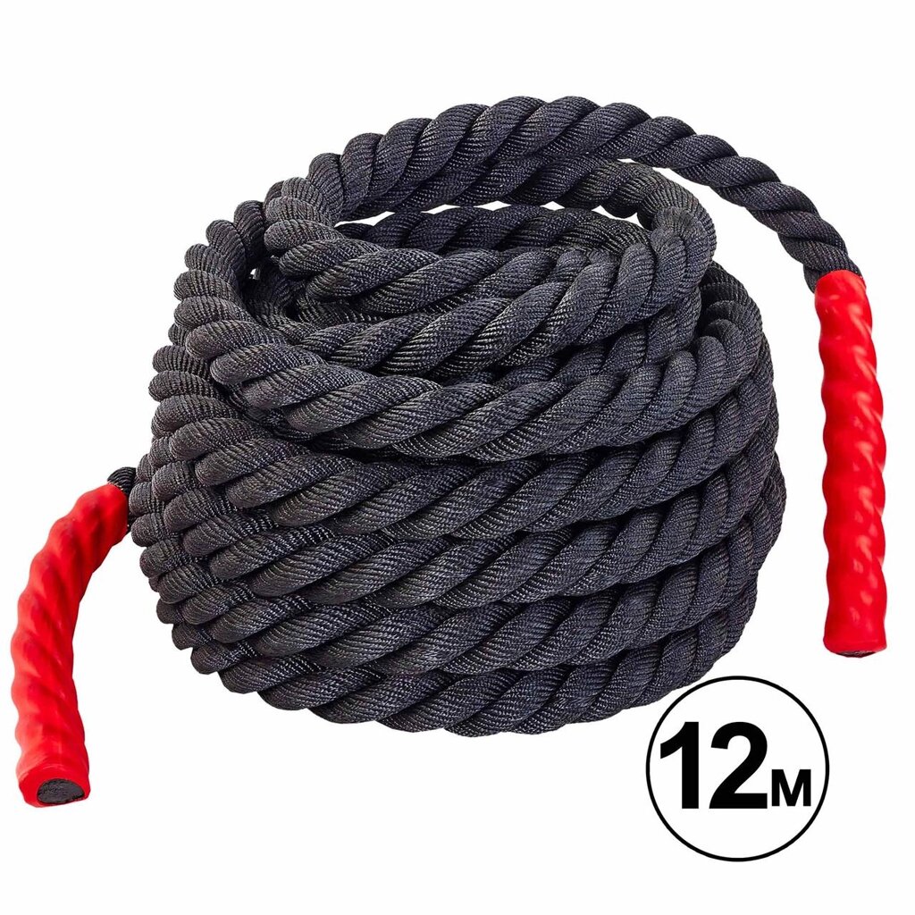 Канат для кроссфита COMBAT BATTLE ROPE FI-5311-12 (поліпропілен, ручки:вініл, l-12м,d-3,8 см) від компанії DROPT - інтернет-магазин гуртової та роздрібной торгівлі - фото 1