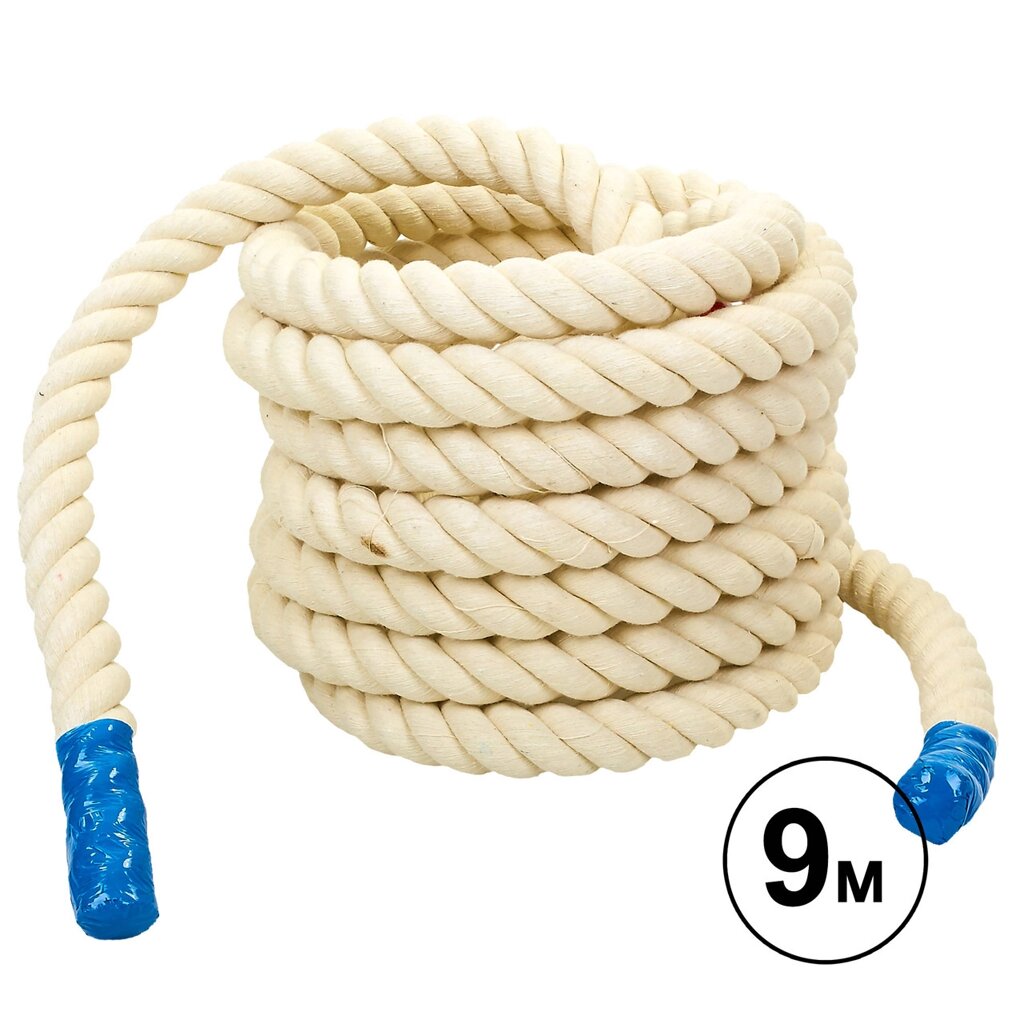 Канат для кроссфита COMBAT BATTLE ROPE UR R-6227-9 (бавовна, l-9м, d-4см, білий) від компанії DROPT - інтернет-магазин гуртової та роздрібной торгівлі - фото 1