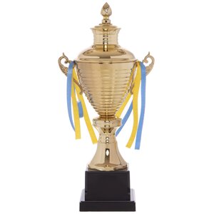 Кубок спортивний із ручками та кришкою Zelart FAIRY G108C висота 41 см золото