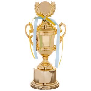 Кубок спортивний із ручками та кришкою Zelart LIBERTY C-894-2B висота 28 см золото
