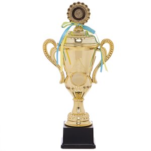 Кубок спортивний із ручками та кришкою Zelart LUCK YK082A висота 43 см золото