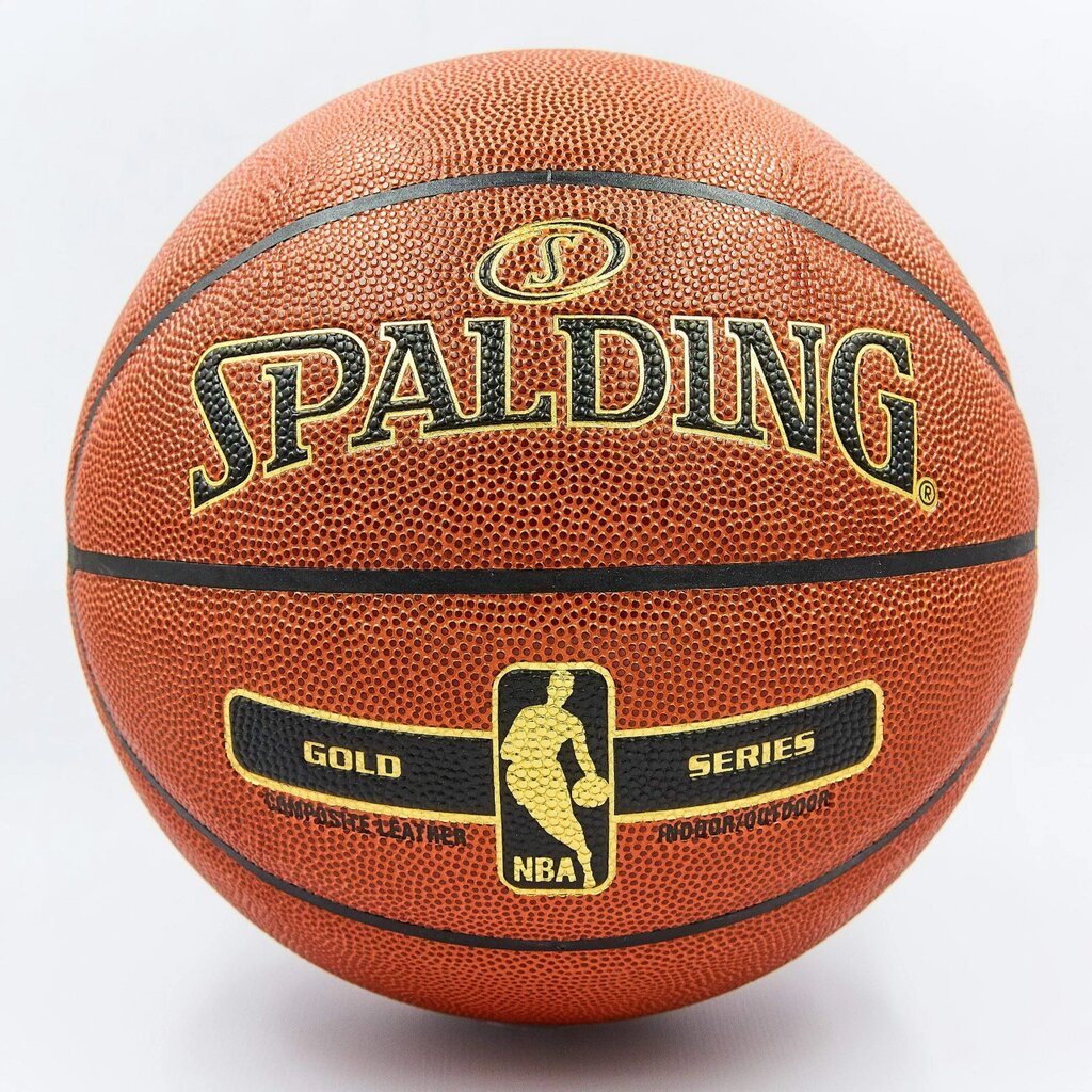 М'яч баскетбольний Composite Leather №7 SPALDING 76014Z NBA GOLD Indoor/Outdoor (коричневий) від компанії DROPT - інтернет-магазин гуртової та роздрібной торгівлі - фото 1