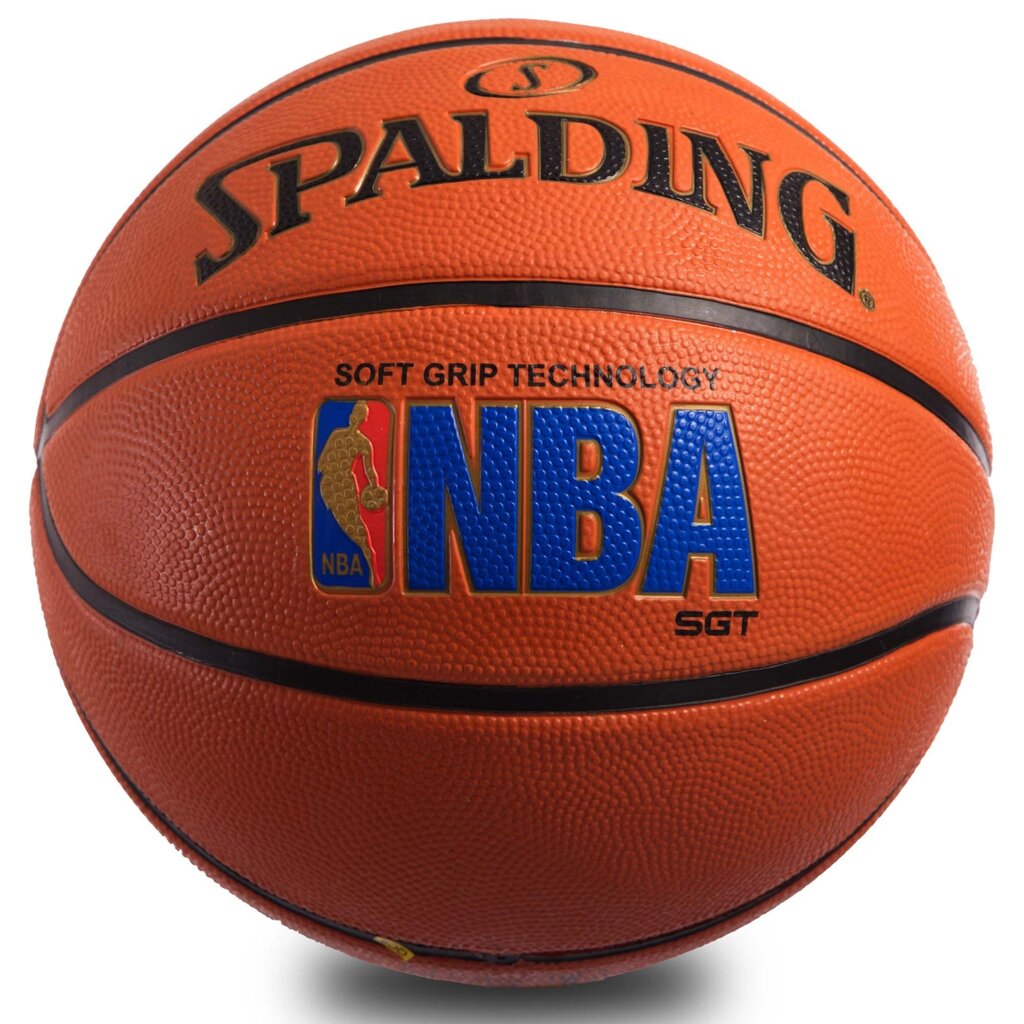 М'яч баскетбольний гумовий №7 SPALDING 83192Z LOGOMAN SOFT GRIP OUTDOOR (гума, бутил, оранжевий) від компанії DROPT - інтернет-магазин гуртової та роздрібной торгівлі - фото 1