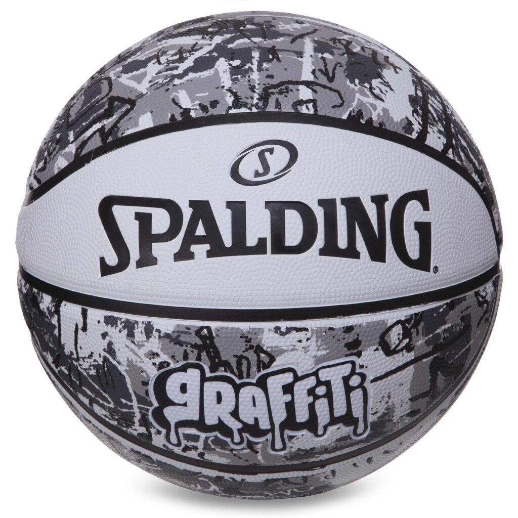 М'яч баскетбольний гумовий No7 SPALDING 84375Y GRAFFITI білий-черний від компанії DROPT - інтернет-магазин гуртової та роздрібной торгівлі - фото 1